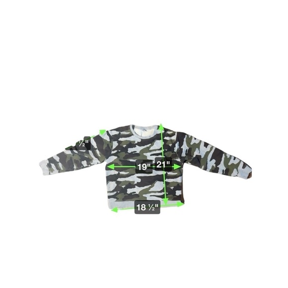 Kule Women's Medium 100% ORGANIC COTTON FLEECE Camo Sweatshirt Pullover Green - Picture 5 of 14